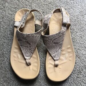 Megnya Faux Snakeskin Orthotic Sandals